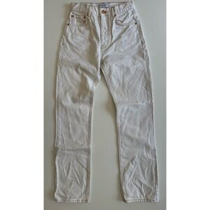DE ROCOCO Studio Straight‎ Leg Mid-Rise Jean Womens 26x32 Ivory Denim